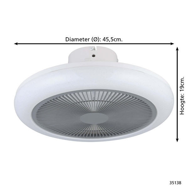 Eglo Plafondventilator met LED lamp | Kostrena | Ø 45.5 cm | 2700-6500K | Grijs | 35W  LEG00221 - 6