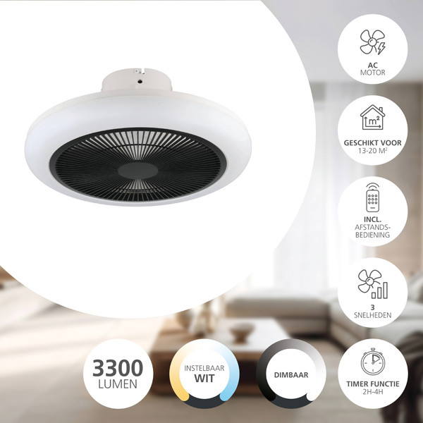 Eglo Plafondventilator met LED lamp | Kostrena | Ø 45.5 cm | 2700-6500K | Zwart | 35W  LEG00220 - 7