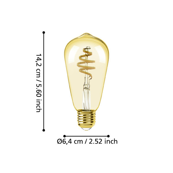 Eglo Smart lamp E27 | Edison ST64 | Amber | 2200-6500K | Zigbee | 7W LEG00689 - 7