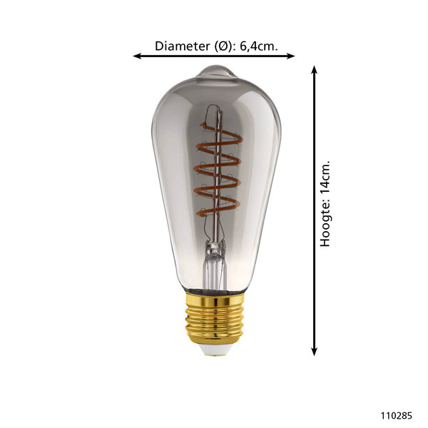 Eglo Smart lamp E27 | Edison ST64 | Smokey | 2000K | Zigbee | 4W LEG00035 - 6