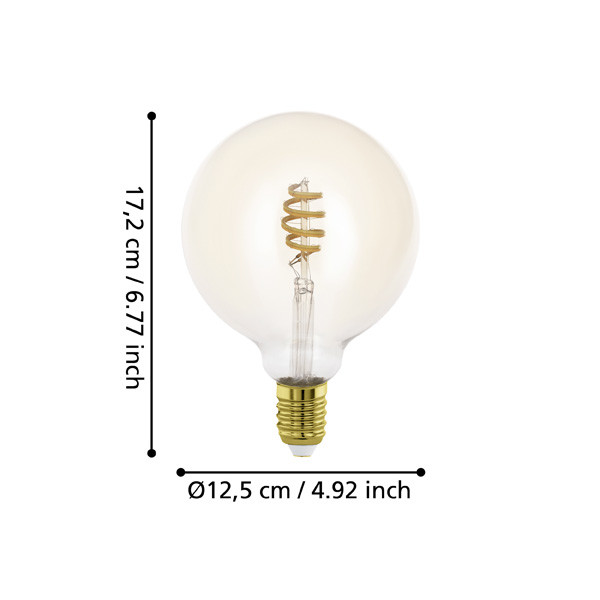Eglo Smart lamp E27 | Globe G125 | Amber | 2200-6500K | Zigbee | 7W LEG00695 - 7