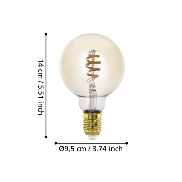 Eglo Smart lamp E27 | Globe G95 | Amber | 2200-6500K | Zigbee | 7W LEG00693 - 7