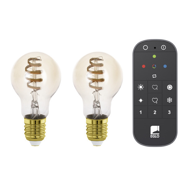 Eglo Smart lamp E27 | Peer A60 | Amber | 2200-6500K | Zigbee | 7W | 2 stuks + afstandsbediening LEG00703 - 1