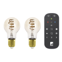 Eglo Smart lamp E27 | Peer A60 | Amber | 2200-6500K | Zigbee | 7W | 2 stuks + afstandsbediening LEG00703
