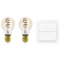 Eglo Smart lamp E27 | Peer A60 | Amber | 2200-6500K | Zigbee | 7W | 2 stuks + slimme schakelaar LEG00699