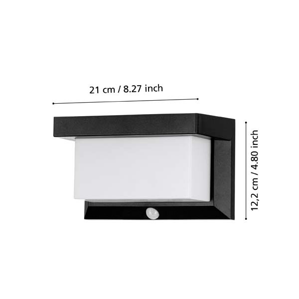 Eglo Solar Wandlamp met sensor | Vierkant | Zwart | Utrera | 5000K | 3.9W LEG00780 - 4