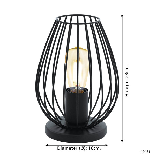 Eglo Tafellamp E27 | Newtown | Ø 160 mm | Zwart  LEG00381 - 3