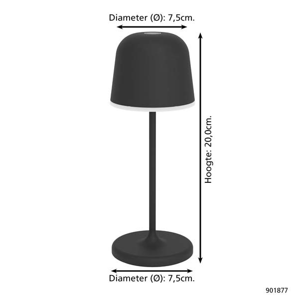 Eglo Tafellamp buiten | Mannera-S | 2800-3000-4000K | Zwart LEG00822 - 5