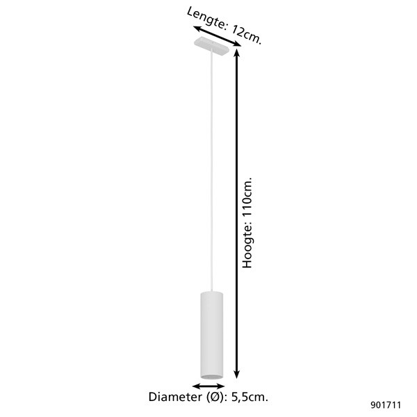 Eglo Track Plus Hanglamp | 2700-6500K | 980 lumen | 6.6W | Wit  LEG00459 - 2