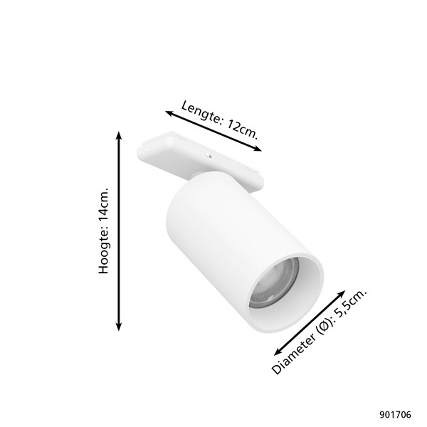 Eglo Track Plus Slim railspot | 2700-6500K | 980 lumen | 6.6W | Wit  LEG00455 - 2