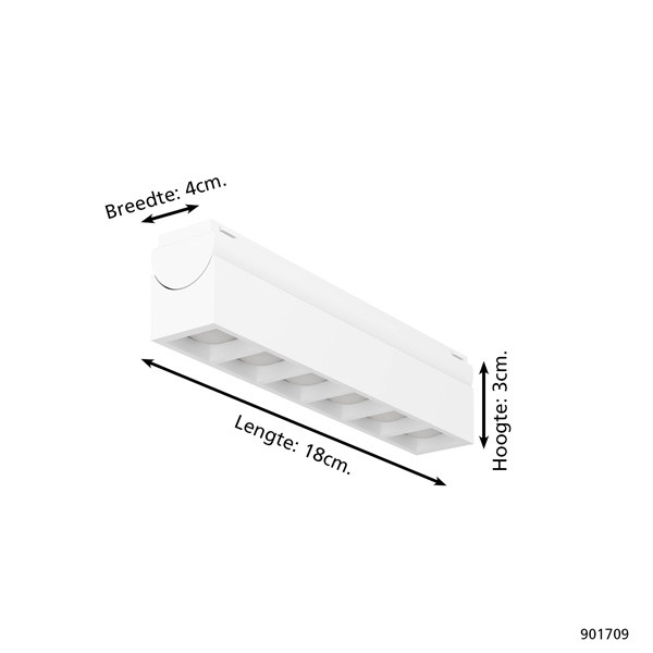 Eglo Track Plus railverlichting | 6 spots | 2700-6500K | 1000 lumen | 6.6W | Wit  LEG00458 - 2