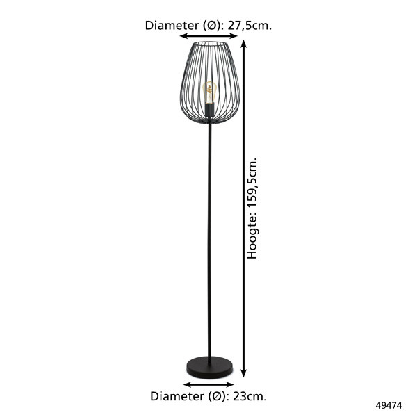 Eglo Vloerlamp E27 | Newtown | Ø 275 mm | Zwart  LEG00382 - 4