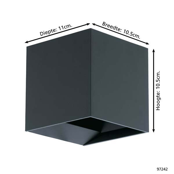 Eglo Wandlamp buiten | Calpino | 3000K | IP54 | 3.3W | Zwart LEG00823 - 4
