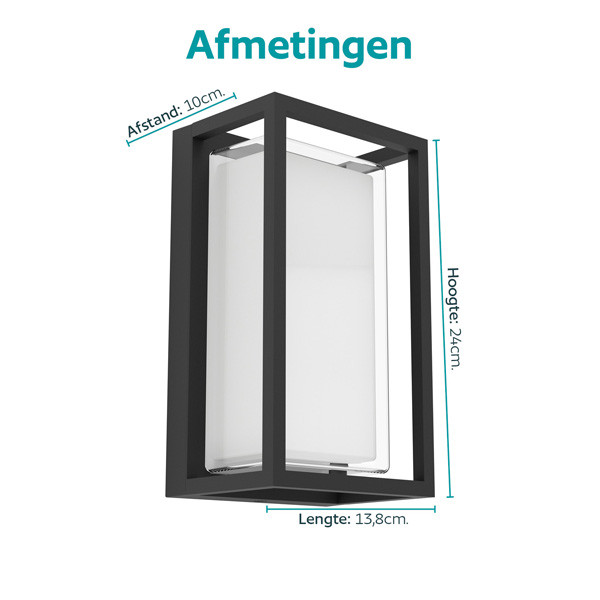 Eglo Wandlamp buiten | Genovese | 3000+4500+6000K | Zwart | IP65 | 10W LEG00779 - 4