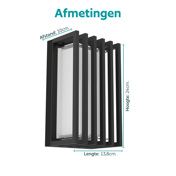 Eglo Wandlamp buiten | Genovese | Parallel | 6500K | Zwart | IP65 | 10W LEG00743 - 4