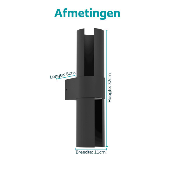 Eglo Wandlamp buiten | Montelauro | 3000+4000+6500K | Zwart | IP65 LEG00751 - 4