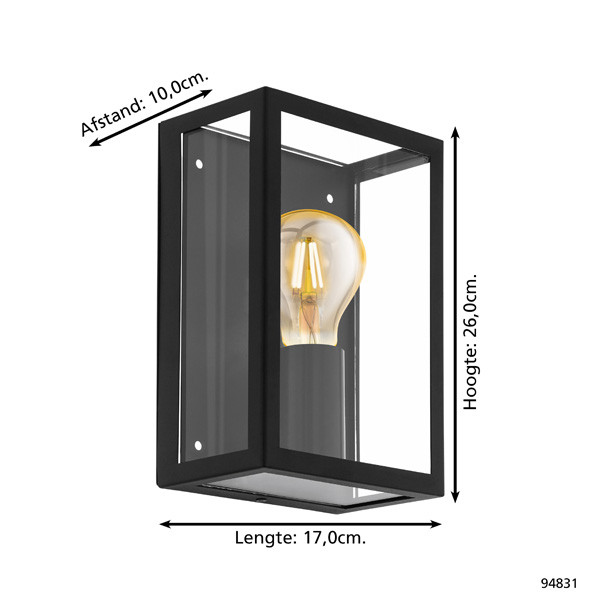 Eglo Wandlamp buiten E27 | Alamonte | IP44 | Zwart  LEG00147 - 3