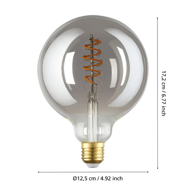 Eglo Zigbee Smart lamp E27 | Bol G125 | Filament | Smokey | 2000K | Dimbaar | 4W  LEG00239 - 2