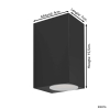 Eglo wandlamp | Jabaga | 3000K | IP44 | Rechthoek | Zwart LEG00795 - 4