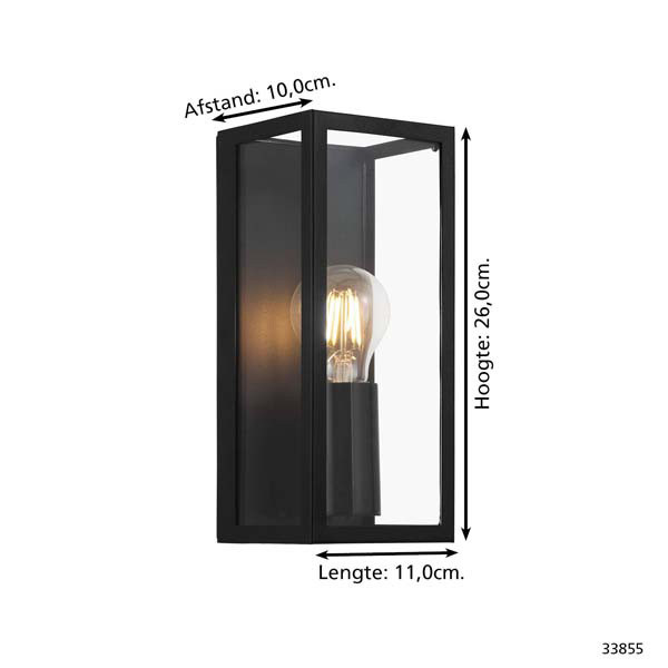 Eglo wandlamp E27 | Alamonte 2 | IP44 | Zwart LEG00792 - 3