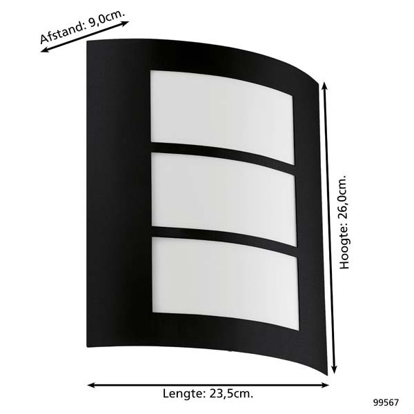 Eglo wandlamp E27 | City | IP44 | Zwart LEG00819 - 3
