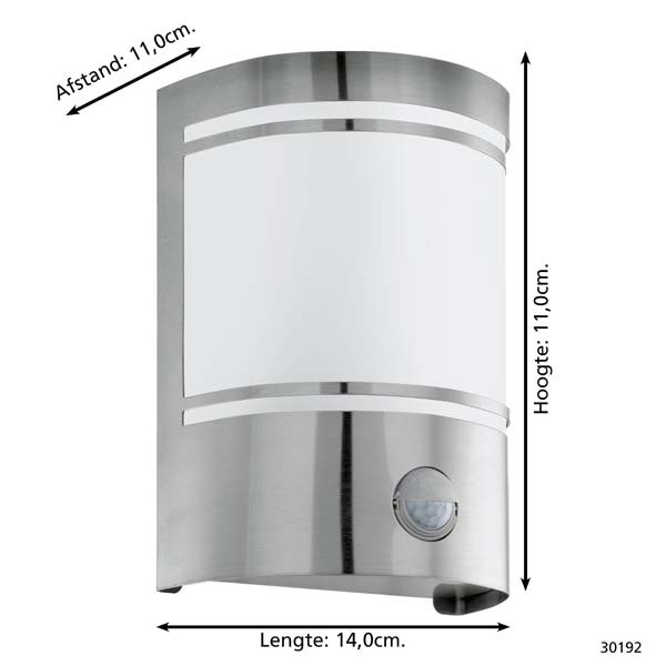 Eglo wandlamp met sensor E27 | Cerno | IP44 | RVS LEG00797 - 4