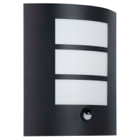 Eglo wandlamp met sensor E27 | City | IP44 | Zwart LEG00787