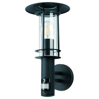 Eglo wandlamp met sensor E27 | Lisio | IP44 | Zwart LEG00828