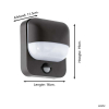 Eglo wandlamp met sensor E27 | Trabada | IP44 | Zwart LEG00782 - 4