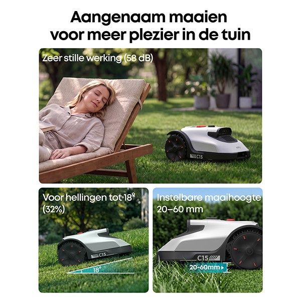 Eufy Robotgrasmaaier C15 | Zonder grensdraad | Incl. Garage | Geschikt voor max. 500 m2 LEU00127 - 2