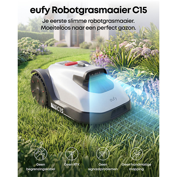 Eufy Robotgrasmaaier C15 | Zonder grensdraad | Incl. Garage | Geschikt voor max. 500 m2 LEU00127 - 7