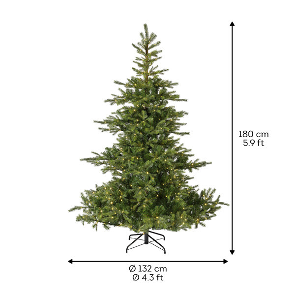 Kunstkerstboom 1.80 meter | Grandis Fir | 400 lampjes | 1564 tips | PVC/PE | Everlands LLU00547 - 3