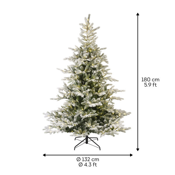 Kunstkerstboom 1.80 meter | Grandis Fir | Besneeuwd | 400 lampjes | 1564 tips | PVC/PE | Everlands LLU00550 - 3
