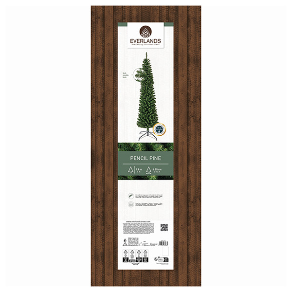 Kunstkerstboom 1.80 meter | Pencil Pine | 430 tips | PVC/PE | Everlands LLU00543 - 5
