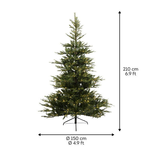Kunstkerstboom 2.10 meter | Grandis Fir | 550 lampjes | 2326 tips | PVC/PE | Everlands LLU00548 - 3