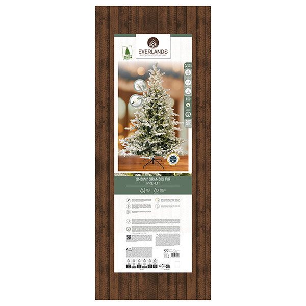 Kunstkerstboom 2.10 meter | Grandis Fir | Besneeuwd | 550 lampjes | 2326 tips | PVC/PE | Everlands LLU00551 - 7