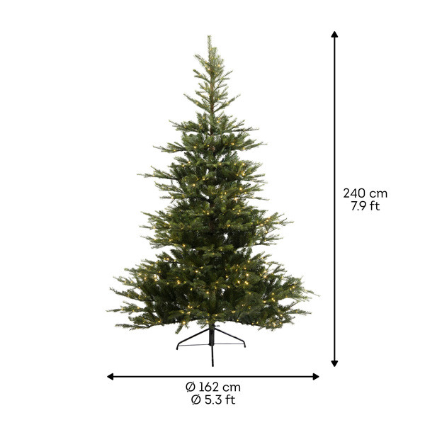 Kunstkerstboom 2.40 meter | Grandis Fir | 700 lampjes | 2935 tips | PVC/PE | Everlands LLU00549 - 3