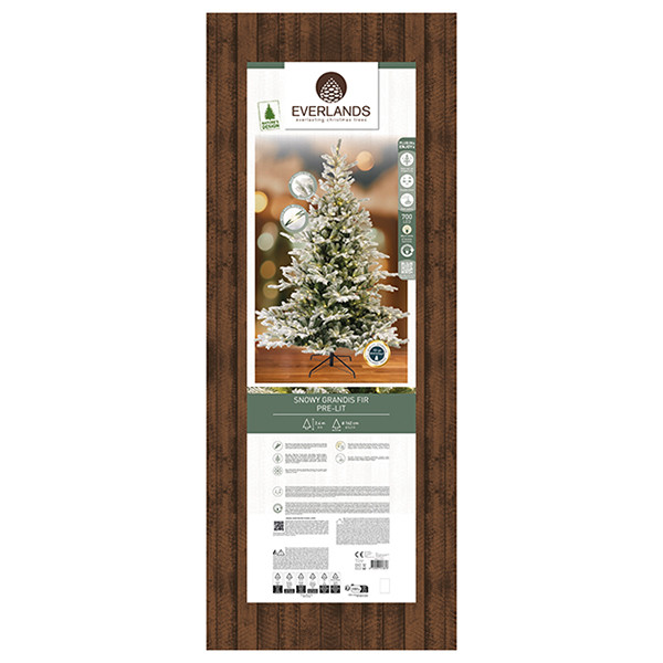 Kunstkerstboom 2.40 meter | Grandis Fir | Besneeuwd | 700 lampjes | 2935 tips | PVC/PE | Everlands LLU00552 - 7