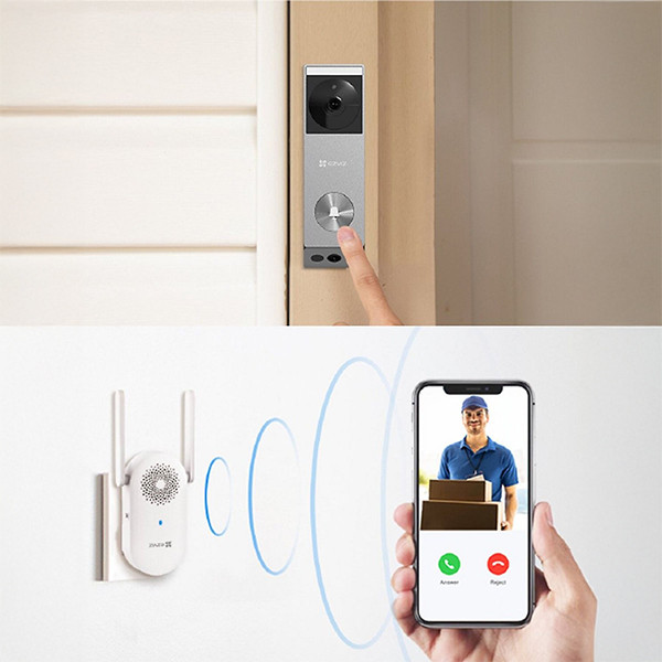 Ezviz EP3X Pro Videodeurbel + Chime | Batterijvoeding incl. Zonnepaneel | 2K en 1440p | IP65 | Grijs LEZ00036 - 5