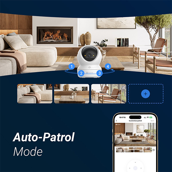 Ezviz H6C Pro G1 5MP Camera | Full HD 1620p | 340° | Wit LEZ00037 - 7