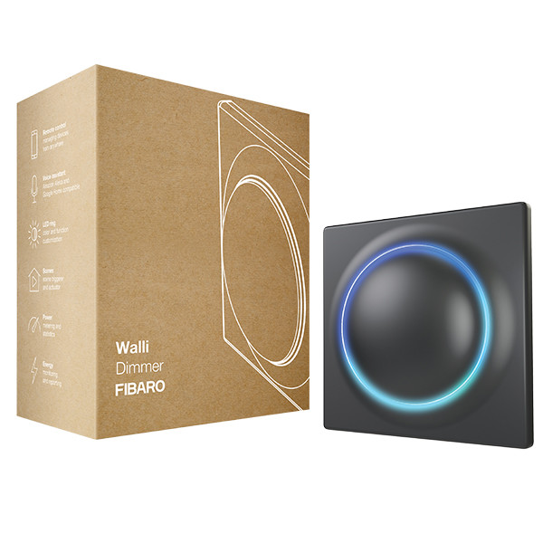 FIBARO Walli Dimmer | Z-Wave Plus | Max. 350W | Antraciet  LFI00089 - 1