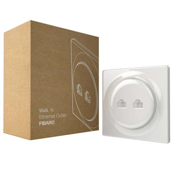 FIBARO Walli N Ethernet Outlet | Dubbele ethernet aansluiting | Wit  LFI00044 - 1