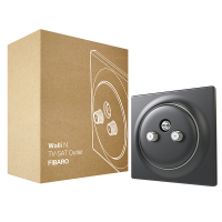 FIBARO Walli N TV-SAT Outlet | 2 SAT-aansluitingen en 1 TV-aansluiting | Antraciet  LFI00095