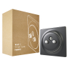 FIBARO Walli N TV-SAT Outlet | 2 SAT-aansluitingen en 1 TV-aansluiting | Antraciet LFI00095 - 1