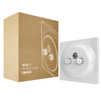 FIBARO Walli N TV-SAT Outlet | 2 SAT-aansluitingen en 1 TV-aansluiting | Wit  LFI00048