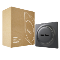 FIBARO Walli N USB Outlet | Dubbele USB aansluiting | Antraciet  LFI00071