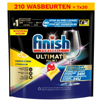 Aanbieding: Finish Powerball Ultimate All-In-1 Vaatwastabletten Lemon (7 zakken - 210 vaatwasbeurten) SFI01064