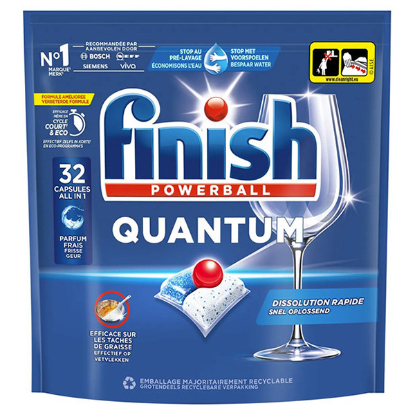 Finish Quantum Vaatwastabletten Regular (32 vaatwasbeurten) SFI01126 - 1