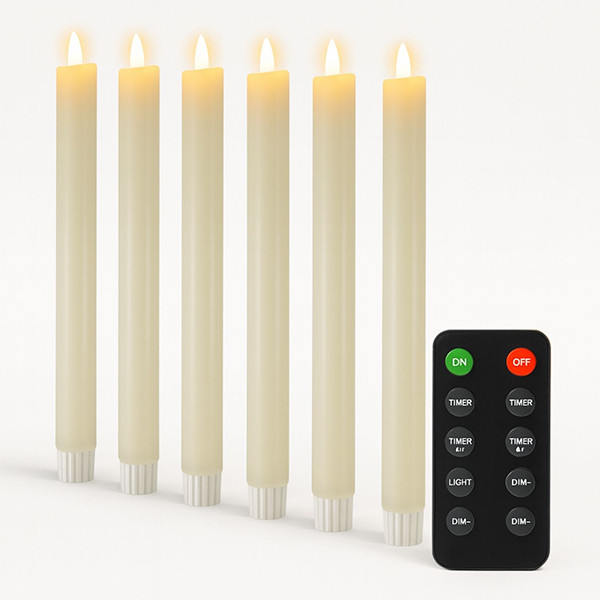 FlinQ Led kaars 2 x 25 cm | Wit | Bewegende vlam | 6 stuks LFL00029 - 1