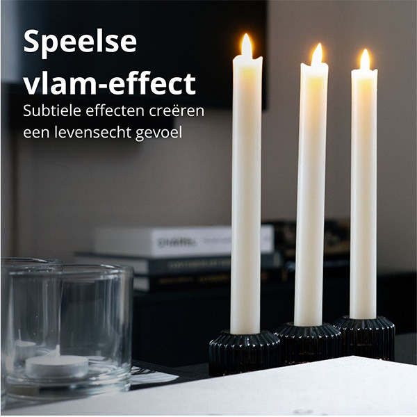 FlinQ Led kaars 2 x 25 cm | Wit | Bewegende vlam | 6 stuks LFL00029 - 4